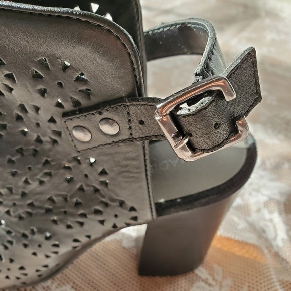 Maddison Womens Leather Heels, Black - Picture 6 of 7